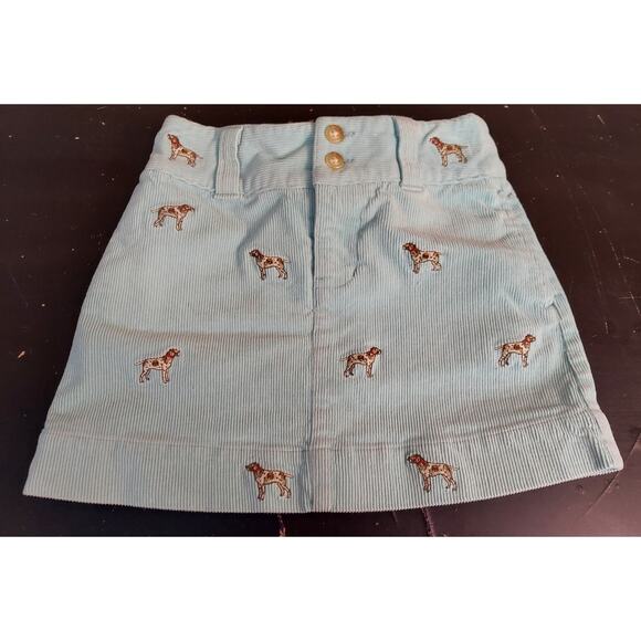 Ralph Lauren Other - RL RALPH LAUREN Corduroy Girls Sz 6 Skirt Embroidered Dog Blue Turquoise pj
